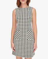 Tommy Hilfiger Women's Knit Houndstooth Sleeveless Shift Dress
