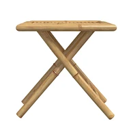 vidaXL Folding Patio Table 17.7"x17.7"x17.7" Bamboo