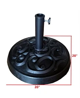 Flynama 8.8 feet Outdoor Aluminum Patio Umbrella with 33 pounds Round Resin Umbrella Base