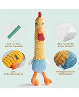 Nocciola 2 in 1 Chicken Lives Twice Dog Toy, Cute Stuffed Toys with Large Durable Rubber Squeaky Core