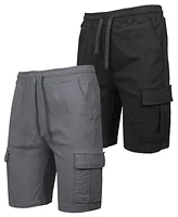 Galaxy By Harvic Men's 2-Pack Super Flex Stretch Cargo Jogger Shorts