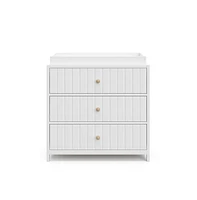 Graco Teddi 3 Drawer Chest with Changing Table Topper (White)