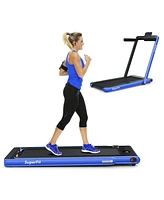 2.25 Hp 2-in-1 Folding Walking Pad Treadmill with Dual Display and App Control