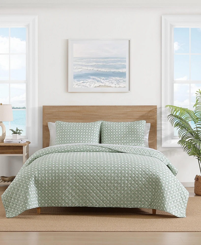 Tommy Bahama Diamond Isle Cotton Reversible 3-Pc. Quilt Set