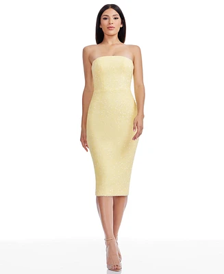 Dress the Population Women's Viviana Sequined Strapless Bodycon Dress
