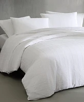 Calvin Klein Solid Puckered Grid 3-Pc. Duvet Cover Set