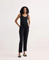 Reistor Women's Relaxed Drawstring Jumpsuit Black