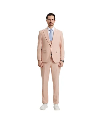 Stacy Adams Big & Tall Hybrid-Fit 3pc Suit Set, Jacket Vest and Pants