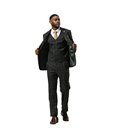 Stacy Adams Big & Tall Glen Plaid Hybrid-Fit 3pc Notch Lapel Suit Set, Jacket Vest and Pants