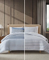 Eddie Bauer Cooper Stripe Cotton Reversible -Pc. Comforter Set