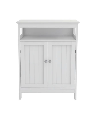 Casainc Bathroom Storage Cabinet with Double Shutter Doors in White, Elegant & Functional