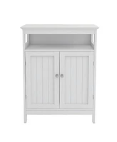 Casainc Bathroom Storage Cabinet with Double Shutter Doors in White, Elegant & Functional