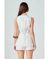 English Factory Women's Linen Vest