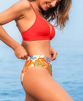 Cupshe Women's Ruby Reef Tropical Bikini Set