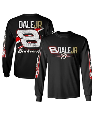 Jr Motorsports Official Team Apparel Men's Black Dale Earnhardt Jr. Budweiser Long Sleeve T-Shirt
