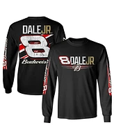 Jr Motorsports Official Team Apparel Men's Black Dale Earnhardt Jr. Budweiser Long Sleeve T-Shirt