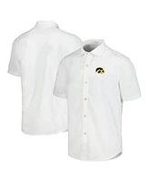 Tommy Bahama Men's White Iowa Hawkeyes Coconut Point Palm Vista IslandZone Camp Button-Up Shirt