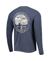 Image One Men's Navy Midshipmen Circle Campus Scene Long Sleeve T-Shirt
