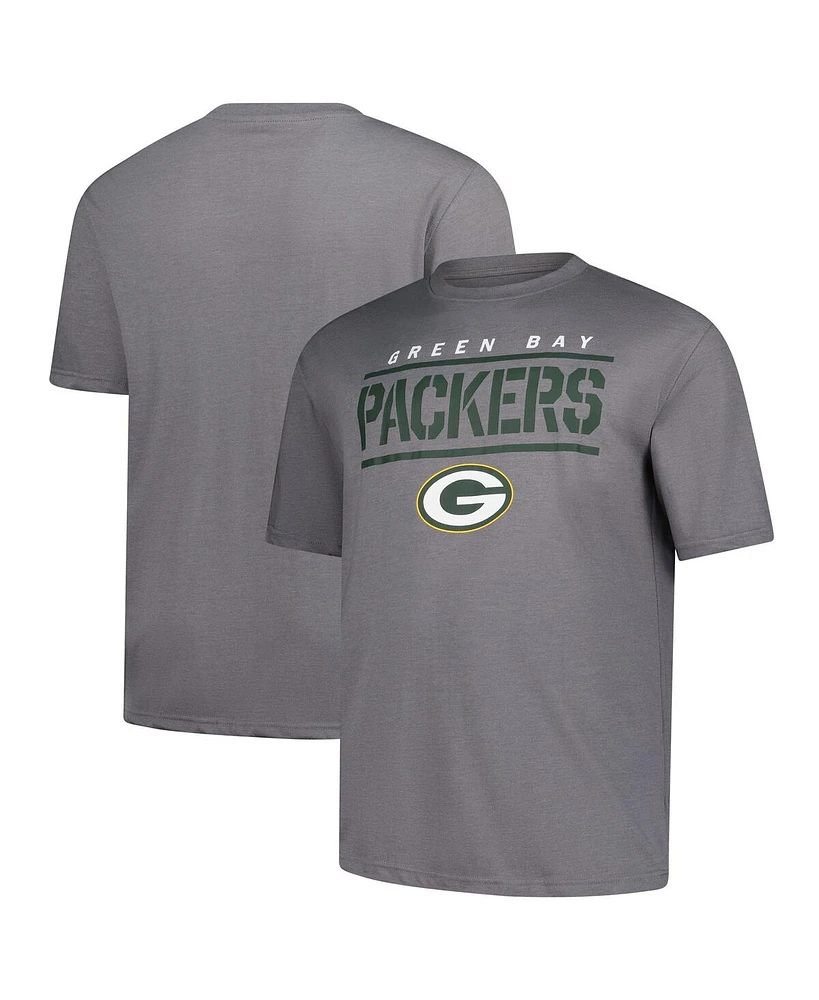 Fanatics Men's Heather Gray Green Bay Packers Big Tall Top Notch T-Shirt