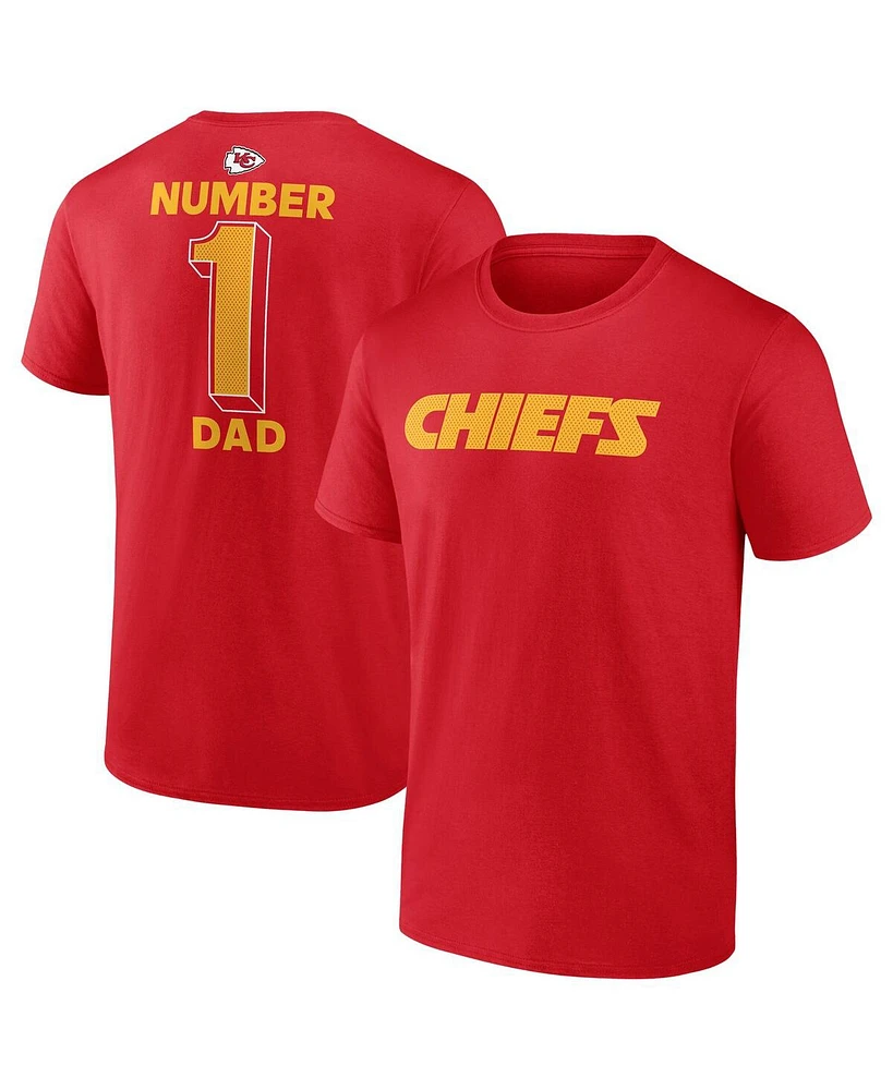 Fanatics Men's Red Kansas City Chiefs Big Tall Number One Dad T-Shirt