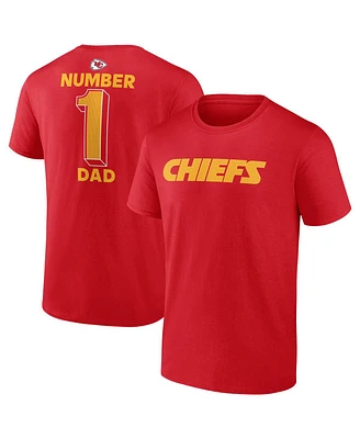 Fanatics Men's Red Kansas City Chiefs Big Tall Number One Dad T-Shirt