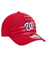 New Era Men's Red Washington Nationals American Flag 9FORTY M-Crown A-Frame Adjustable Hat