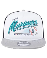 New Era Big Boys and Girls White Seattle Mariners Retro 9FIFTY Snapback Hat