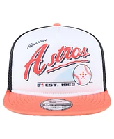 New Era Big Boys and Girls White Houston Astros Retro 9FIFTY Snapback Hat