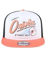 New Era Big Boys and Girls White Baltimore Orioles Retro 9FIFTY Snapback Hat