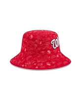 New Era Big Boys and Girls Red Washington Nationals 2025 Spring Training All Over Print Bucket Hat