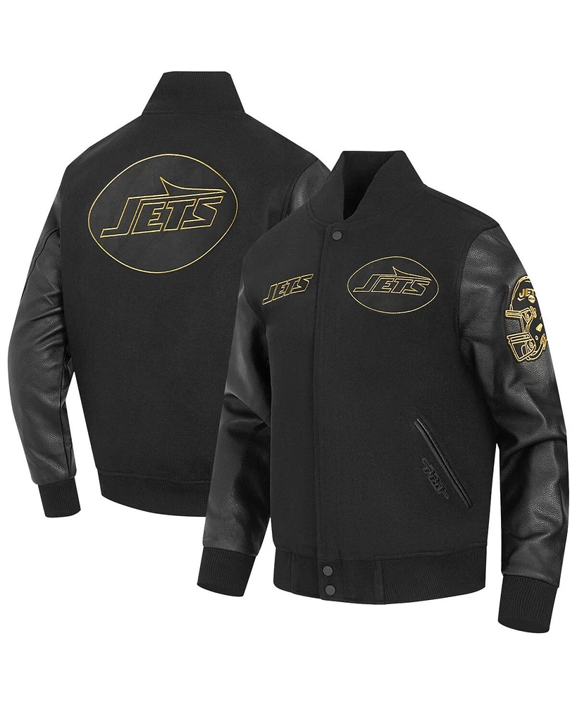 Pro Standard Men's Black New York Jets Full-Zip Varsity Jacket