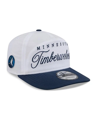 New Era Men's White/Navy Minnesota Timberwolves 2025 Nba Draft On-Stage Nylon 19TWENTY Adjustable Hat