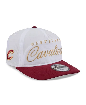 New Era Men's White/Wine Cleveland Cavaliers 2025 Nba Draft On-Stage Nylon 19TWENTY Adjustable Hat