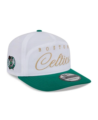 New Era Men's White/Kelly Green Boston Celtics 2025 Nba Draft On-Stage Nylon 19TWENTY Adjustable Hat