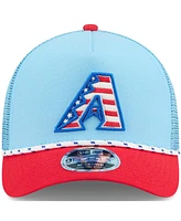 New Era Men's Light Blue/Red Arizona Diamondbacks 2025 Fourth of July 9FORTY A-Frame M-Crown Adjustable Trucker Hat