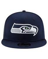 New Era Men's College Navy Seattle Seahawks 50th Season Side Patch 9FIFTY Snapback Hat