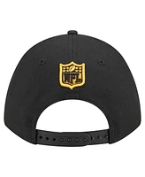 New Era Men's Black Pittsburgh Steelers Team Collection 9FORTY M-Crown Adjustable Hat