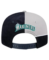 New Era Men's Navy/Gray Seattle Mariners Retro Split Corduroy Snapback Hat