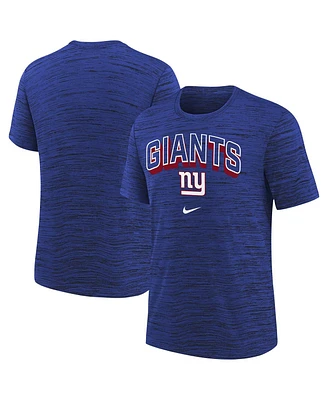 Nike Big Boys and Girls Royal New York Giants Sideline Velocity Performance T-Shirt