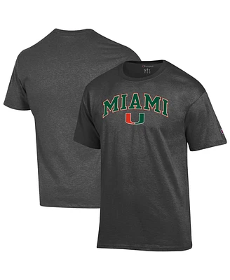 Champion Men's Charcoal Miami Hurricanes Arch Over Logo T-Shirt