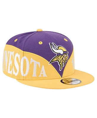 New Era Men's Purple/Gold Minnesota Vikings Split 9FIFTY Snapback Hat