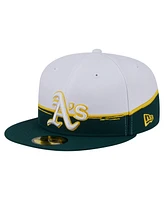 New Era Men's Green/White Athletics Paint Stroke 59FIFTY Fitted Hat
