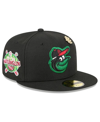 New Era Men's Black Baltimore Orioles 2025 Big League Chew 59FIFTY Fitted Hat