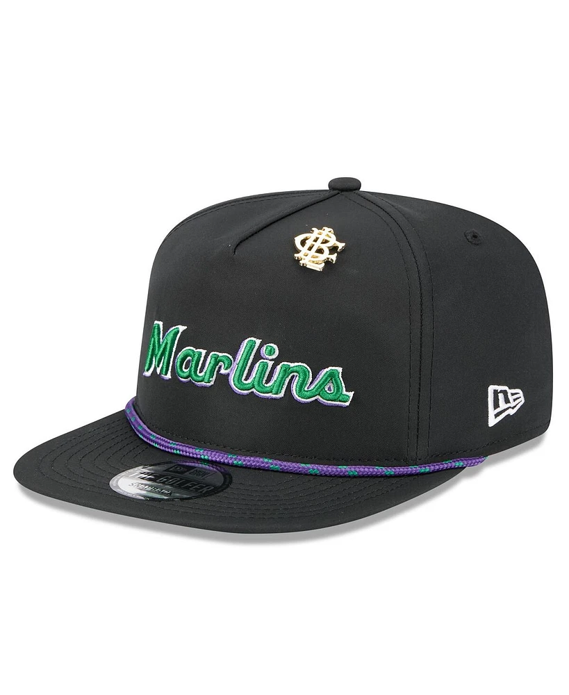 New Era Men's Black Miami Marlins 2025 Big League Chew Golfer Snapback Hat