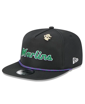 New Era Men's Black Miami Marlins 2025 Big League Chew Golfer Snapback Hat