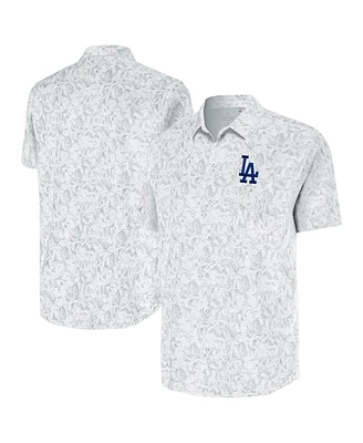 Antigua Men's White Los Angeles Dodgers Lush Button-Up Shirt