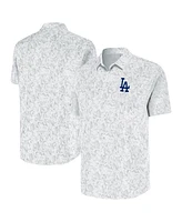Antigua Men's White Los Angeles Dodgers Lush Button-Up Shirt