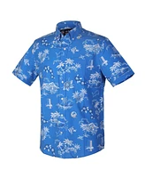 Reyn Spooner Men's Blue Detroit Lions Throwback Kekai Performance Button-Down Shirt