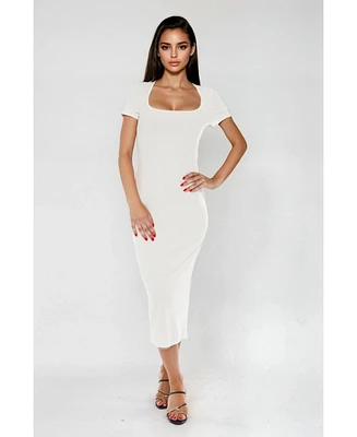 Bebe Women's Square Neck Maxi T-Shirt Dress