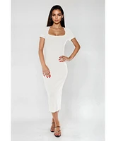 Bebe Women's Square Neck Maxi T-Shirt Dress